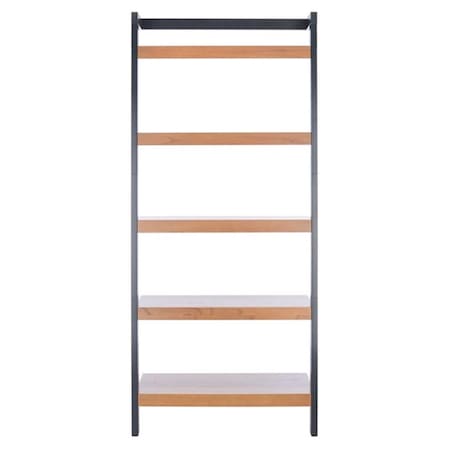 Safavieh Beauregard 5 Tier Natural & Charcoal Leaning Etagere - 72.4 x 31.5 x 11 in. ETG9402A